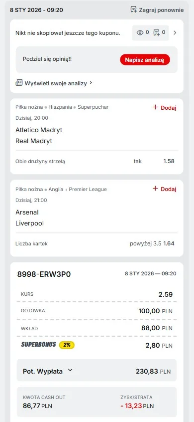 Kupon Superbet Hiszpania i Anglia