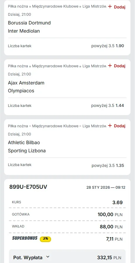 Kupon Superbet LM 28.01.