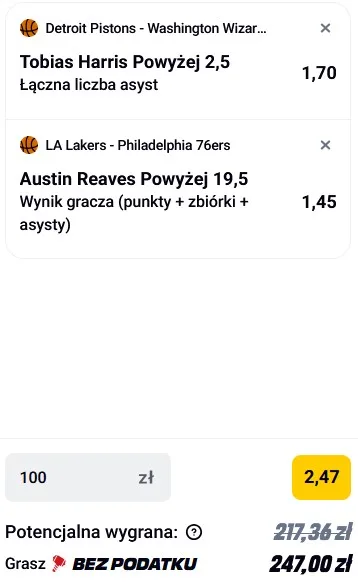 Kupon NBA w Betclic w dnoi 05.02.26