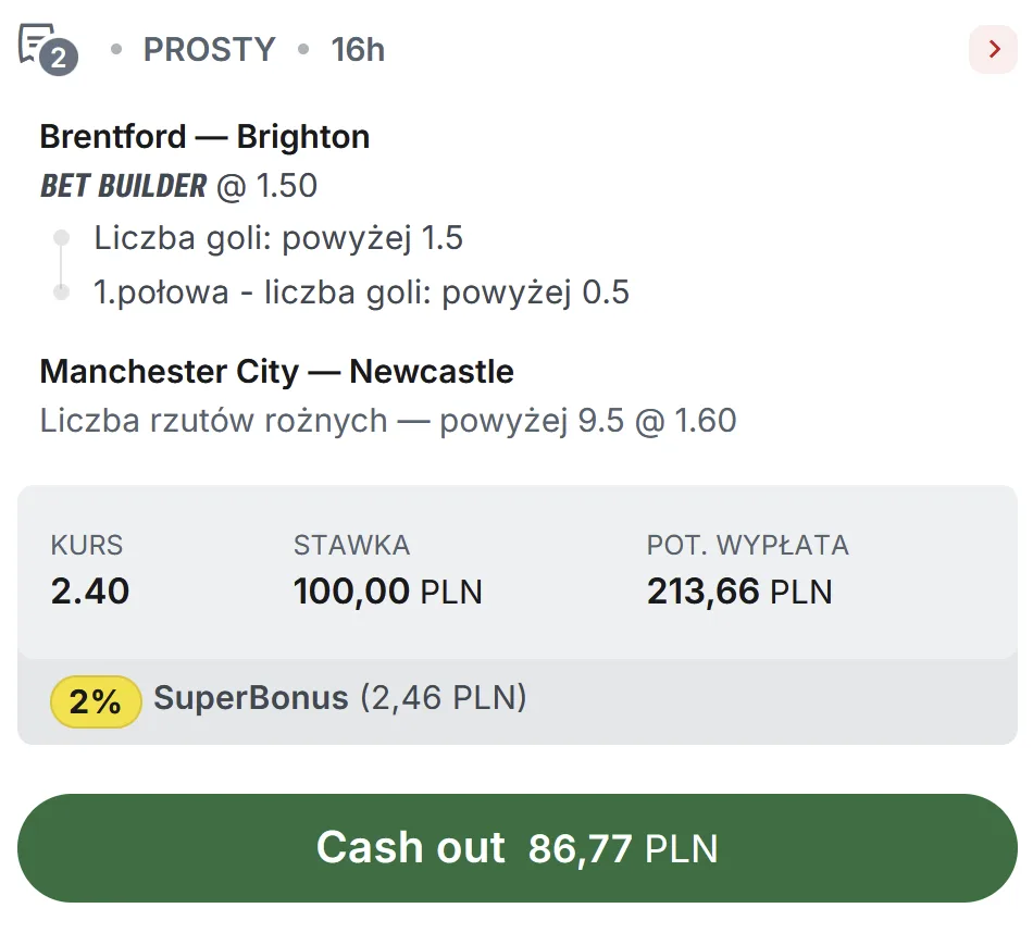 Propozycja kuponu Superbet