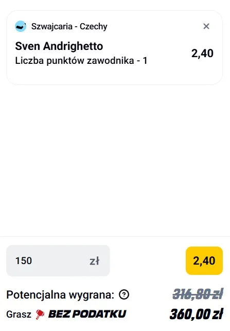 Kupon punkt Betclic Andrighetto