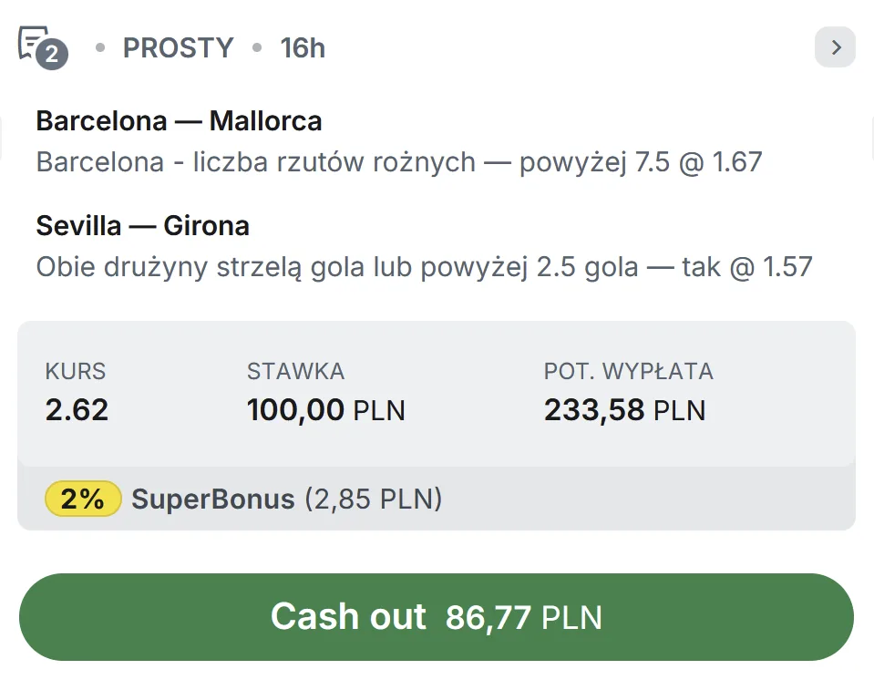 propozycja kuponu Superbet