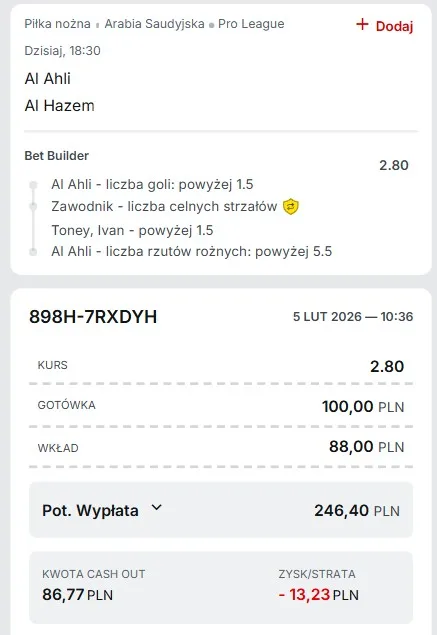 Kupon Superbet Al Ahli 05.02.