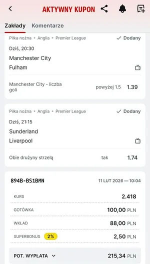 Kupon Superbet Zagranie