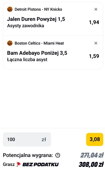 Kupon NBA w Betclic w dniu 06.02.2026