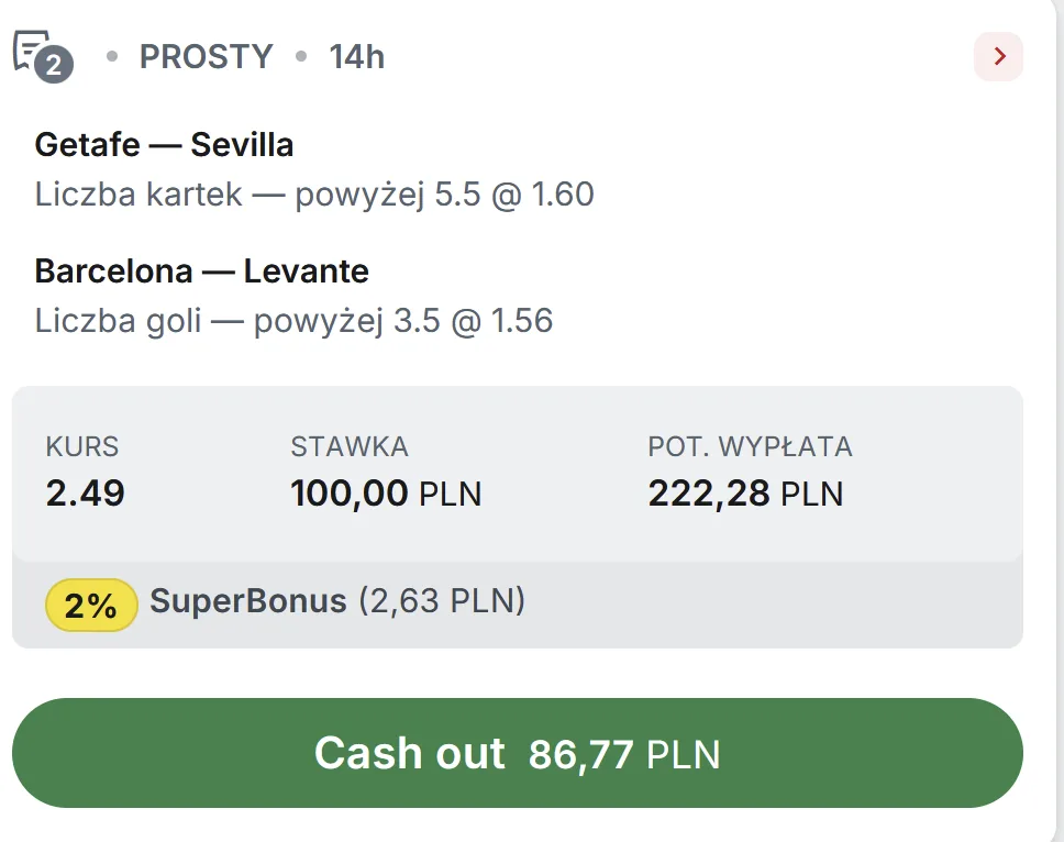 Propozycja zakładu Superbet