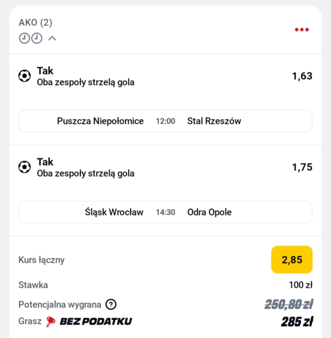 Kupon double 1. Liga 22.02.2026