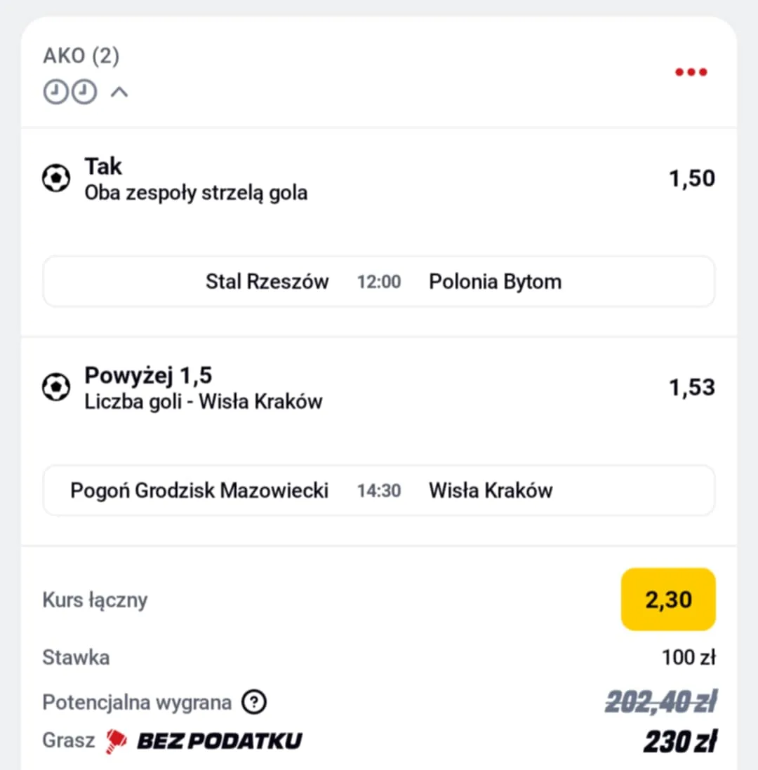 Kupon double 1. Liga, 15.02.2026