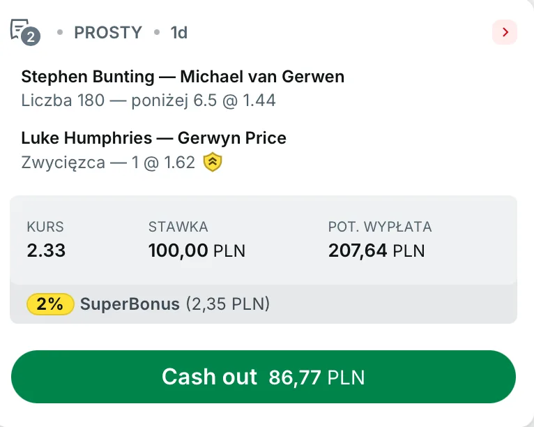 kupon superbet darts