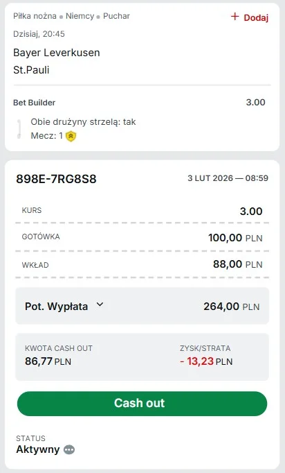 Kupon DFB Pokal Superbet 03.02.