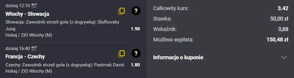 Kupon strzelcy Fortuna 13.02.