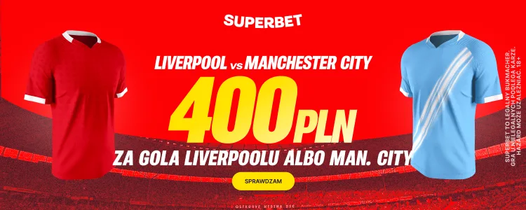 Superbet baner na drużynę z golem w meczu Liverpool - Man City