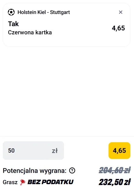 Kupon Betclic czerwona kartka 04.02.
