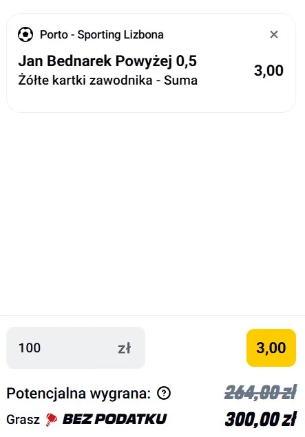 Zolta kartka Bednarek