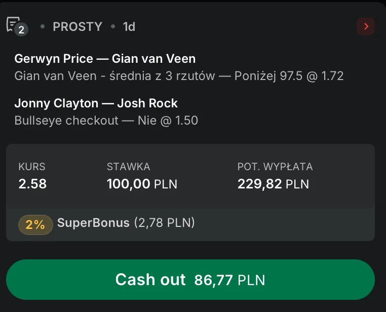 kupon superbet darts