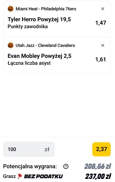 Kupon NBA w Betclic w dniu 30.03.2026