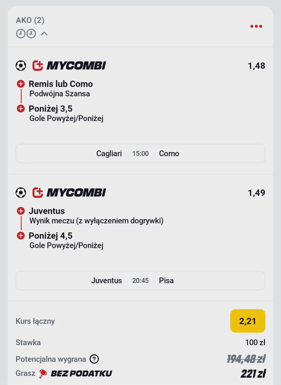 Kupon double Serie A 07.03.2026