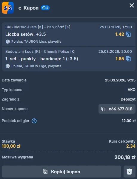 kupon-double-sts-bks-lks-lodz-pge-budowlani-chemik-police