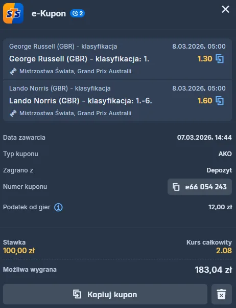 sts-kupon-double-grand-prix-formula-1-sts-australia-george-russell-lando-norris