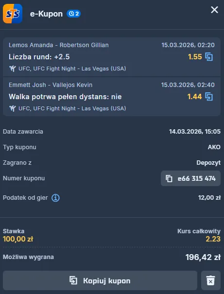 kupon-double-sts-ufc-fight-night-269-lemos-robertson-emmett-vallejos