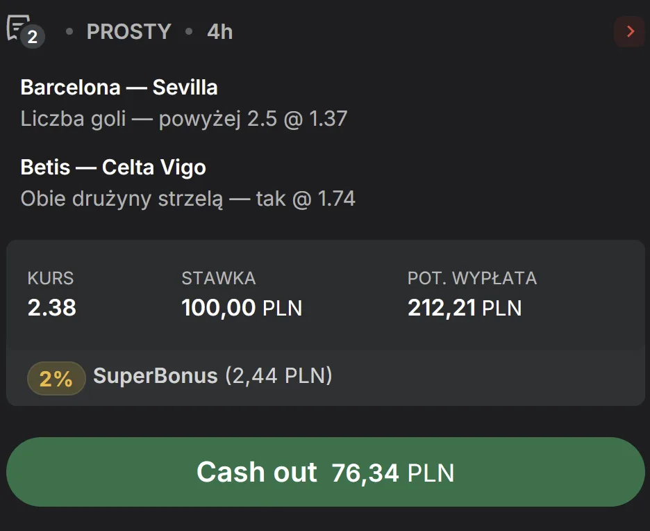 propozycja kuponu Superbet