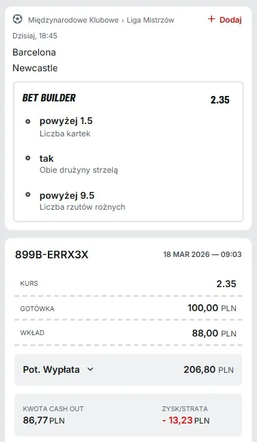 Kupon Superbet LM 18.03.