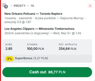 Kupon NBA w Superbet w dniu 11.03.2026