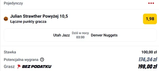 Kupon NBA w Betclic w dniu 02.03.2026