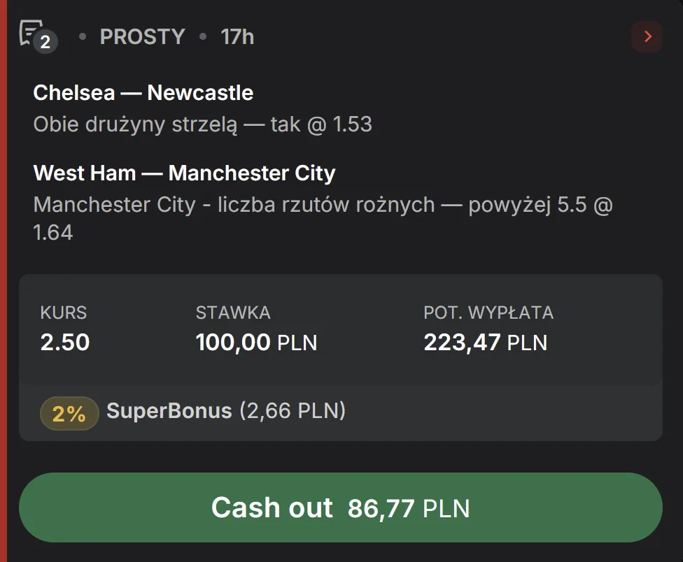 propozycja kuponu Superbet