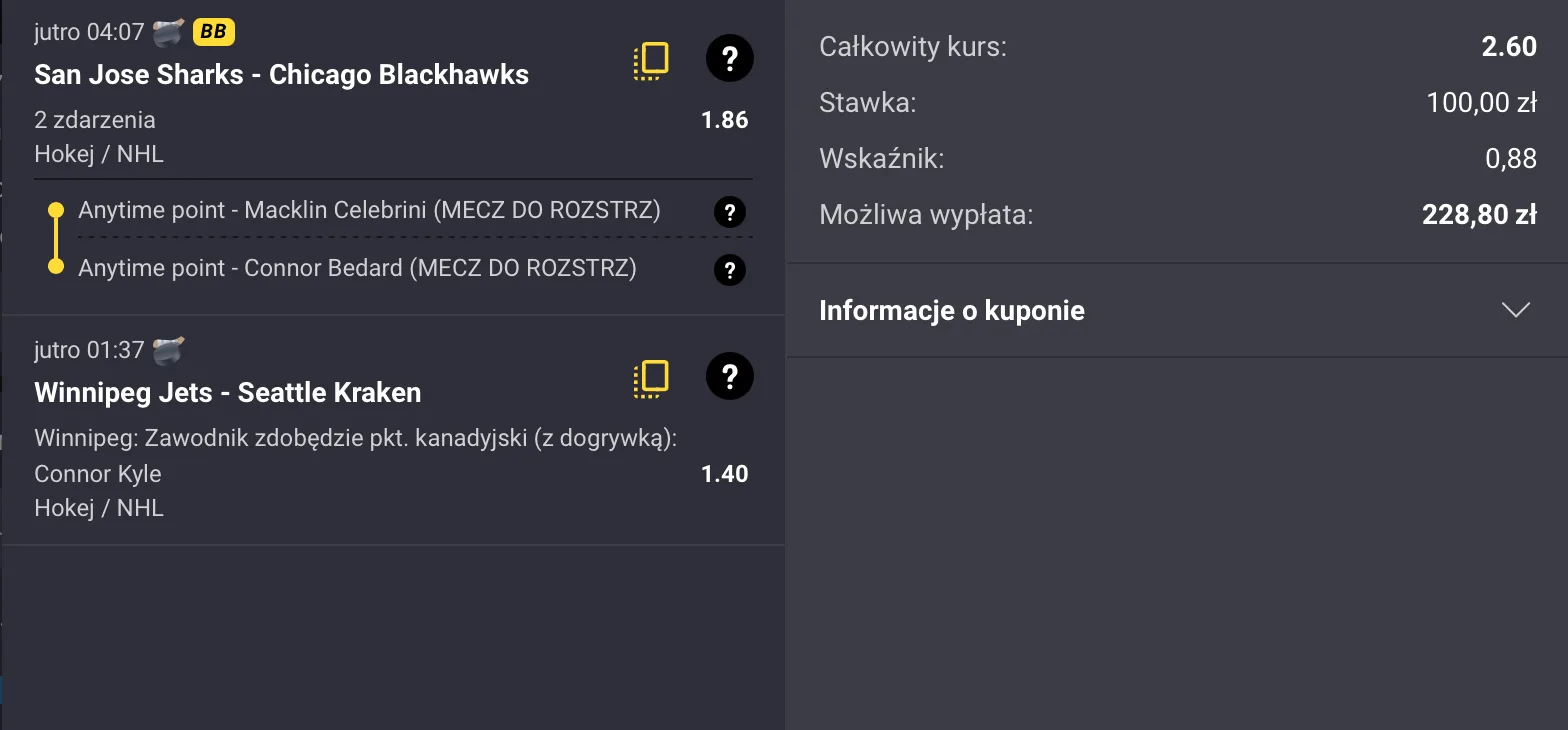 kupon nhl fortuna