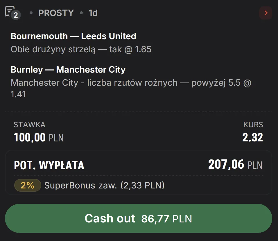 propozycja kuponu Superbet