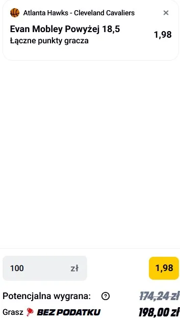 kupon NBA w Betclic w dniu 10.04.26