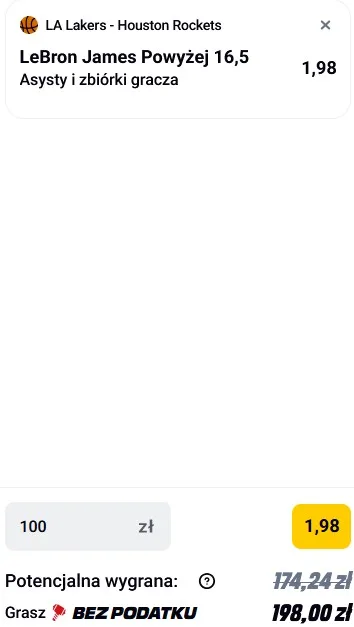 Kupon NBA w Betclic w dniu 21.04.26