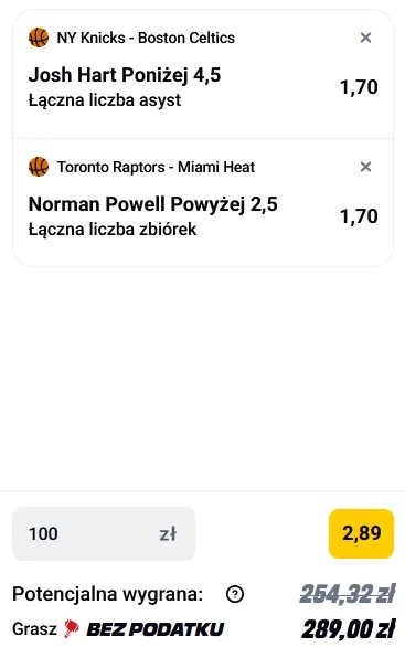 Kupon NBA w Betclic w dniu 09.04.2026