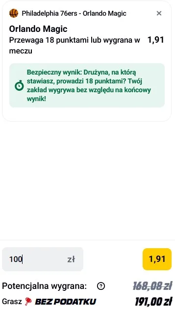 Kupon NBA w Betclic w dniu 15.04.26