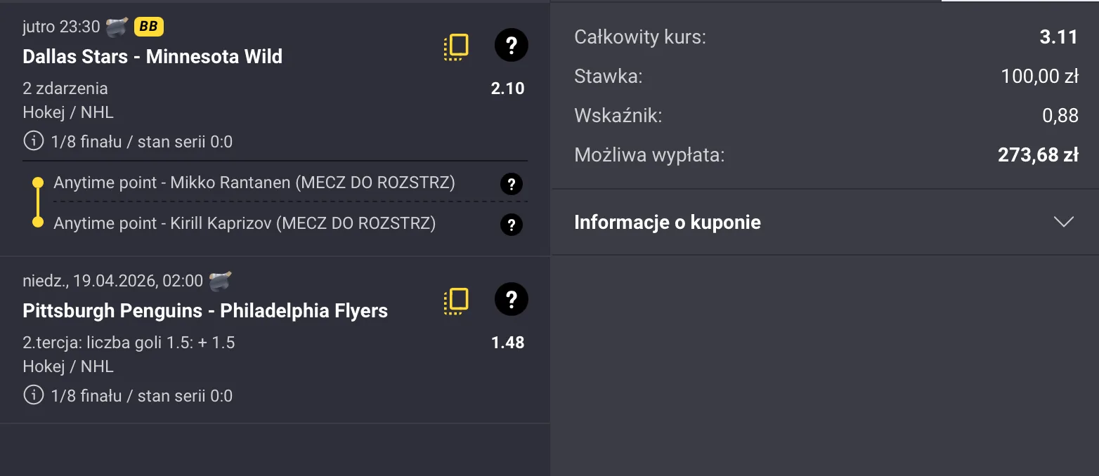 kupon nhl fortuna