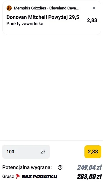 Kupon NBA w Betclic w dniu 06.04.26