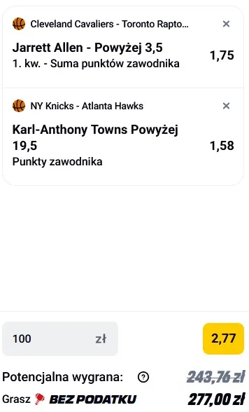 Kupon NBA w Betclic w dniu 20.04.26