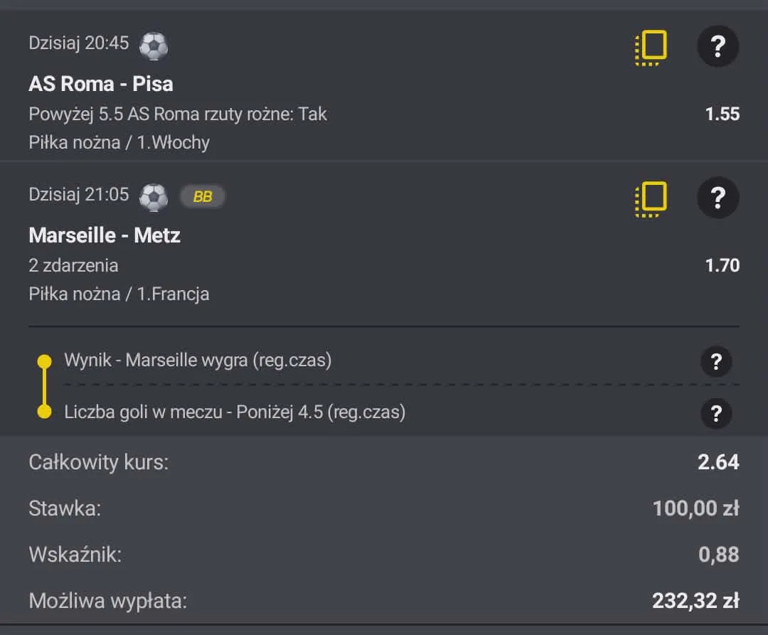 Kupon double Serie A, Ligue 1, 10.04.2026