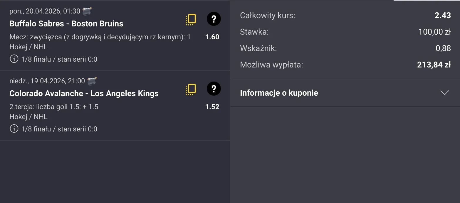kupon fortuna nhl