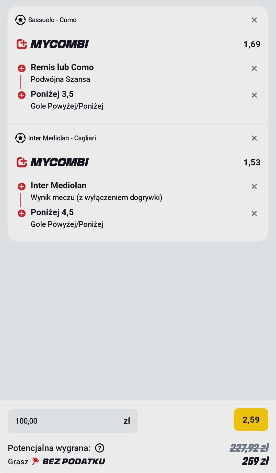 Kupon double Serie A, 17.04.2026