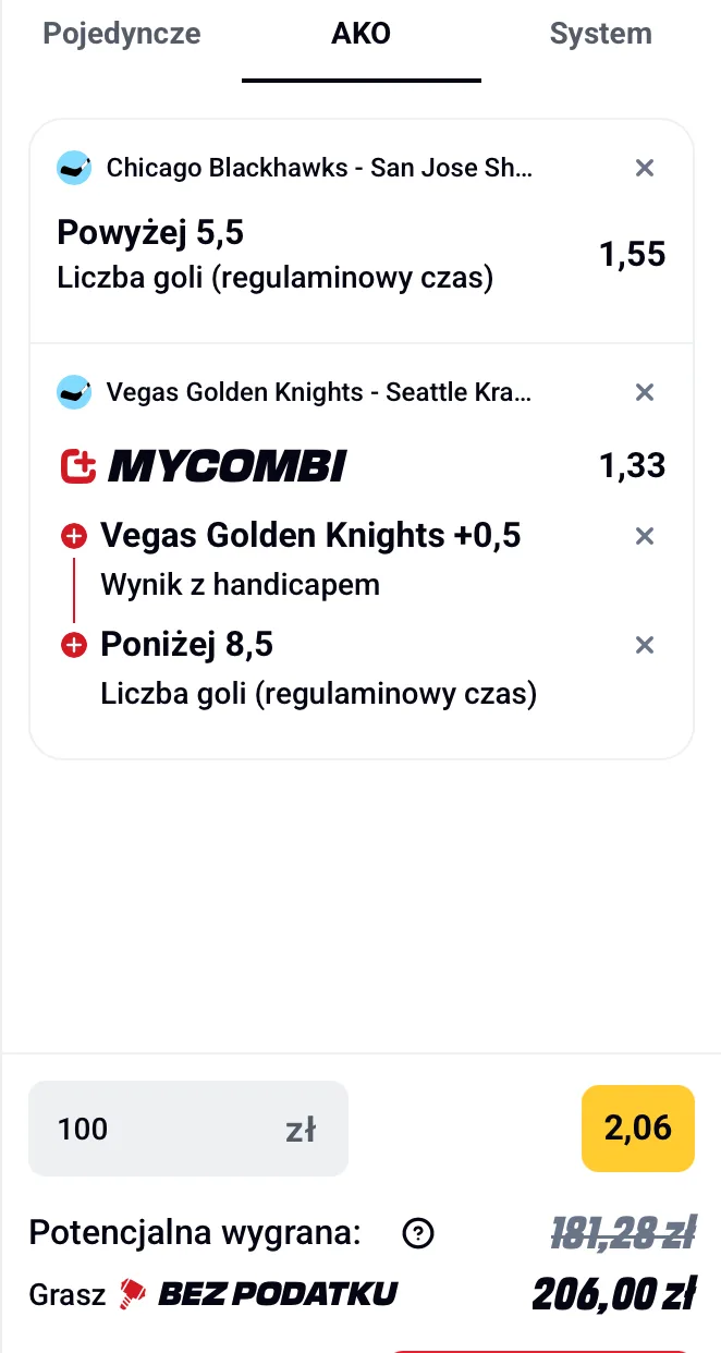 kupon nhl betclic