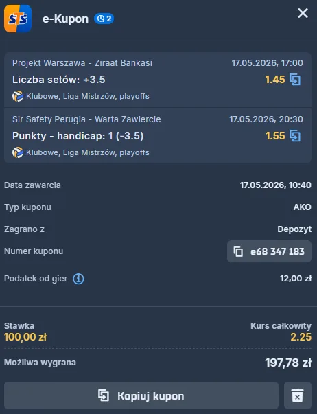 kupon-sts-double-projekt-warszawa-ziraat-bankasi-perugia-warta-zawiercie