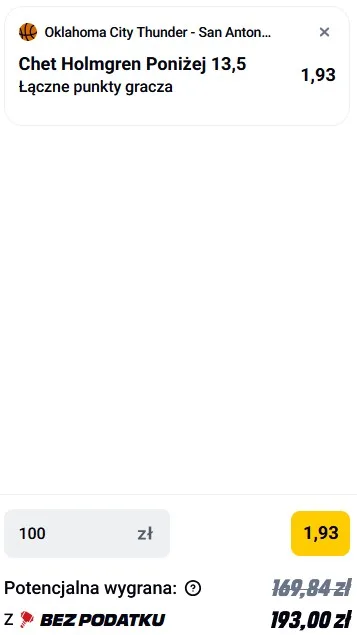 Kupon NBA w Betclic w dniu 20.05.2026