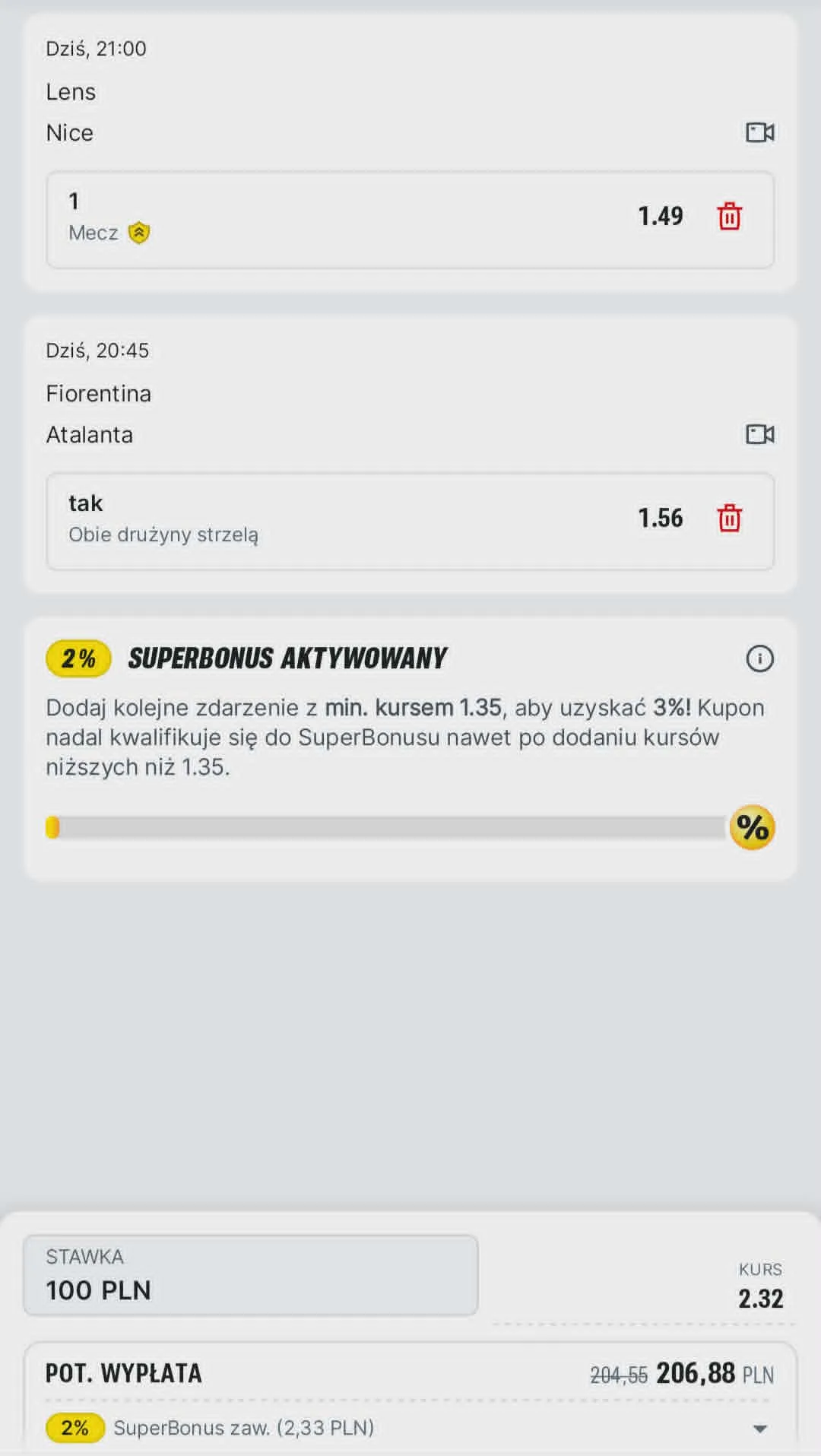 Kupon double Coupe de France, Serie A, 22.05.2026