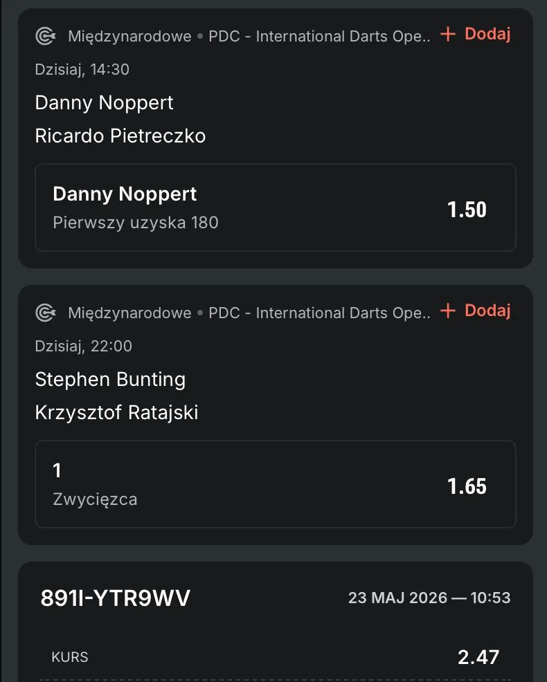 kupon darts superbet