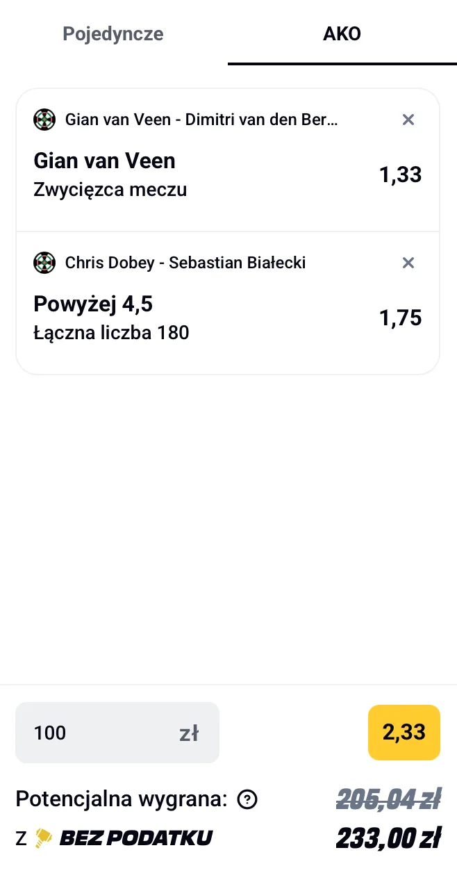 kupon darts betclic