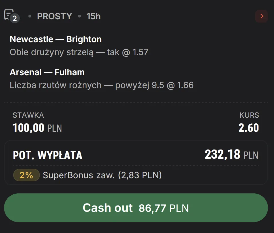 Propozycja kuponu Superbet
