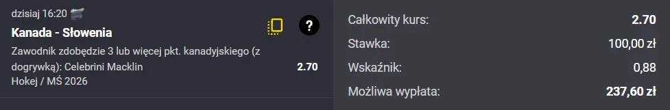 Kupon Fortuna hokej 22.05.