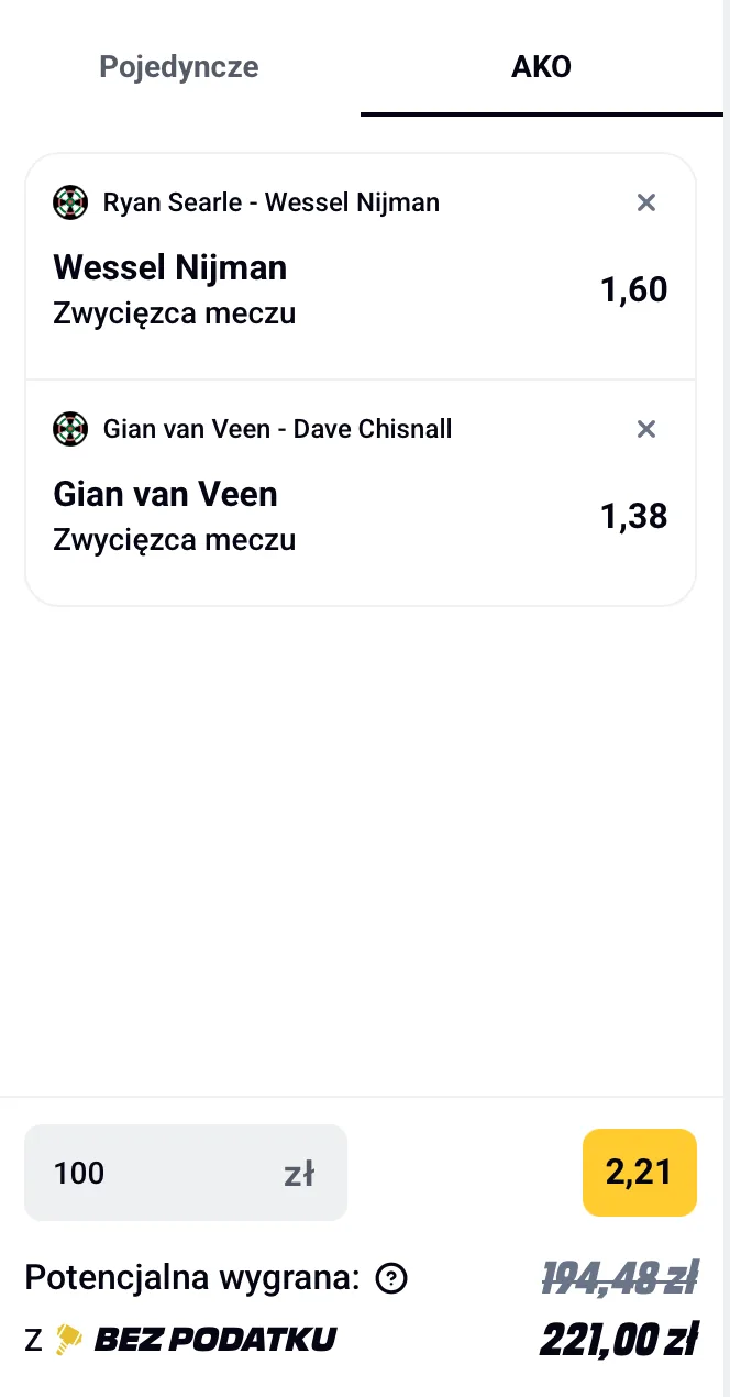 kupon darts superbet